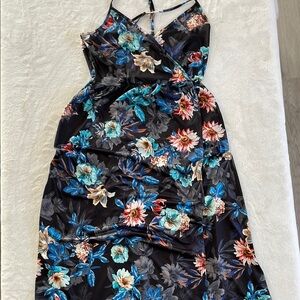 NWT Blue and Black Spaghetti Strap Maxi Sundress A053